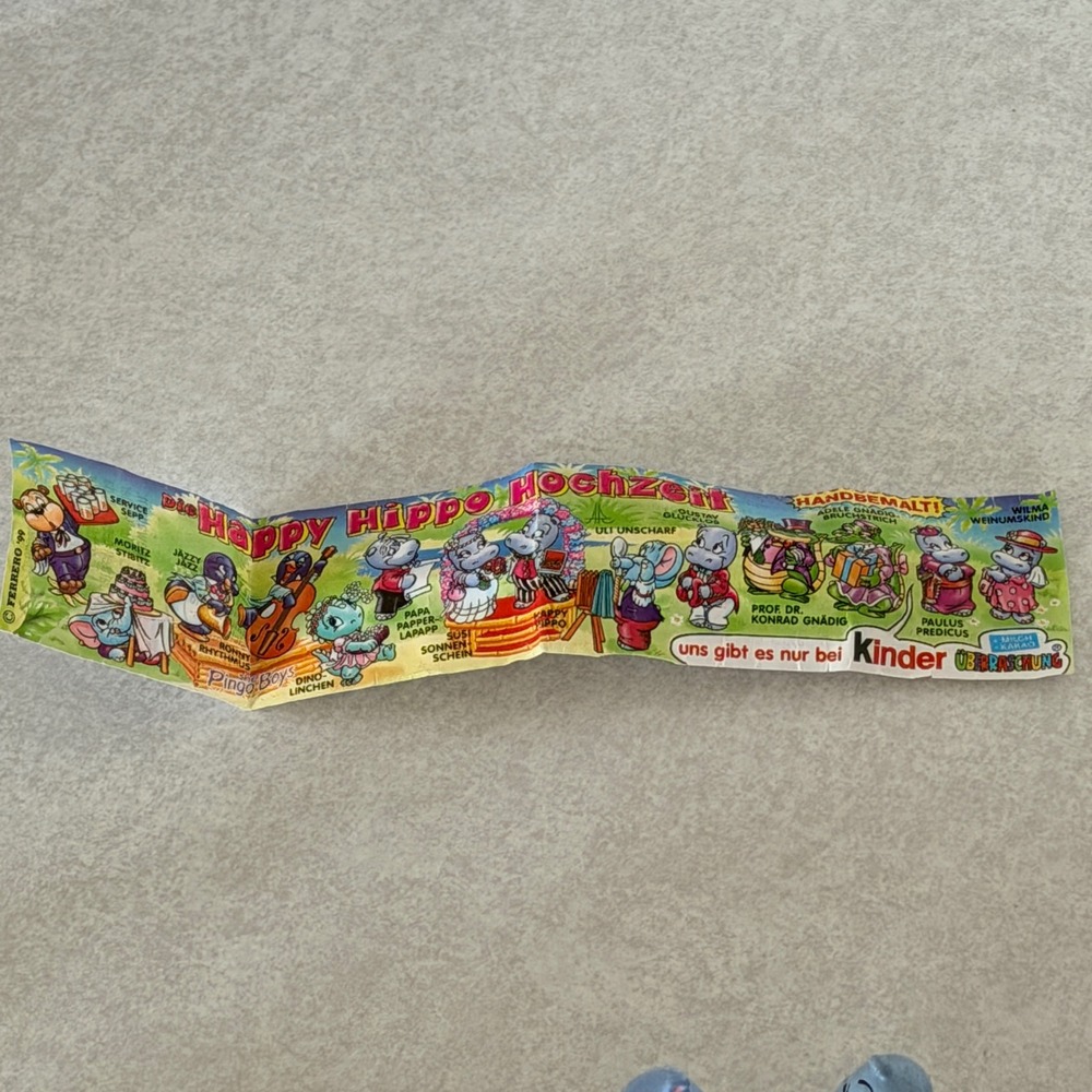 Vintage Kinder Surprise Ferrero Die Happy Hippo Hochzeit Full Set 1999 Figures - Picture 5 of 10